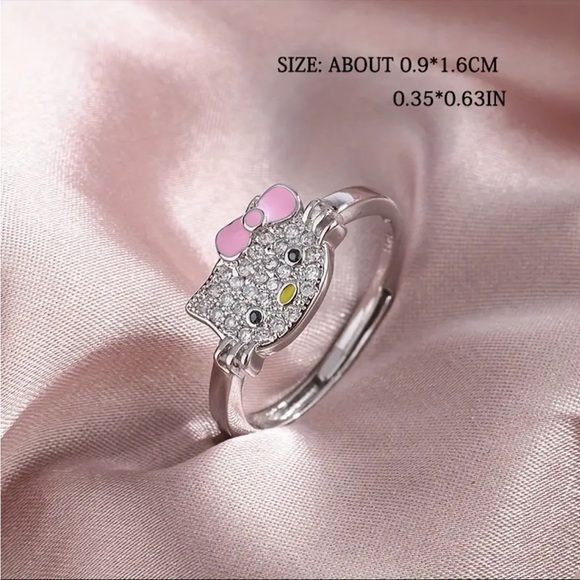 ‼️$7‼️ Hello Kitty Adjustable Ring Rhinestone Enamel Alloy - Picture 5 of 7